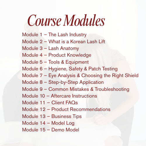 1:1 In Person Korean Lash Lift Training