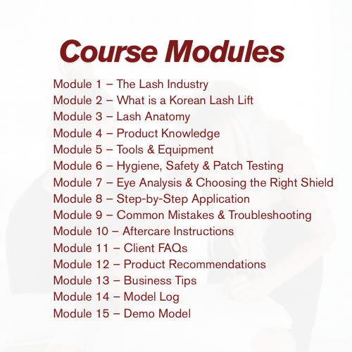 Online Korean Lash Lifting Training  + Add on Kit