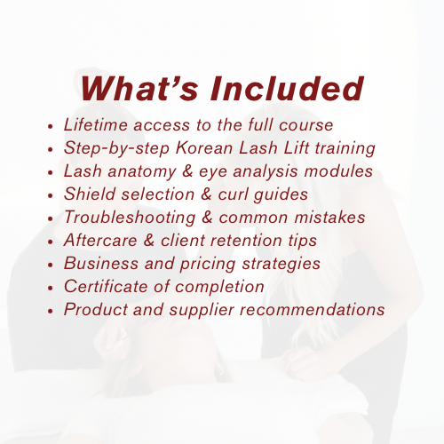 Online Korean Lash Lifting Training  + Add on Kit