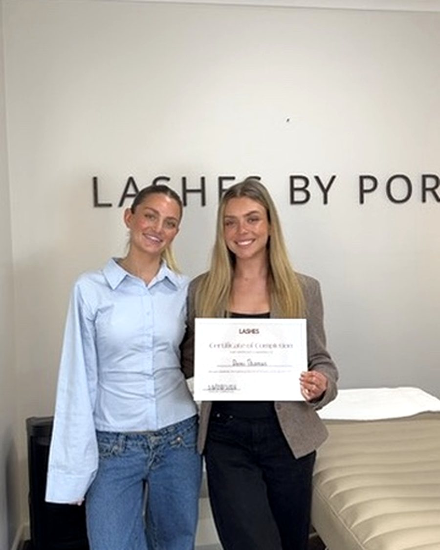 Demi Thomas with her Korean Lash Lift Certificate of Completion